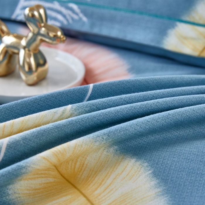 91家纺网 家纺一手货源 找家纺 杜先生 2023新款全棉加厚磨毛系列四件套夏日风情-绿