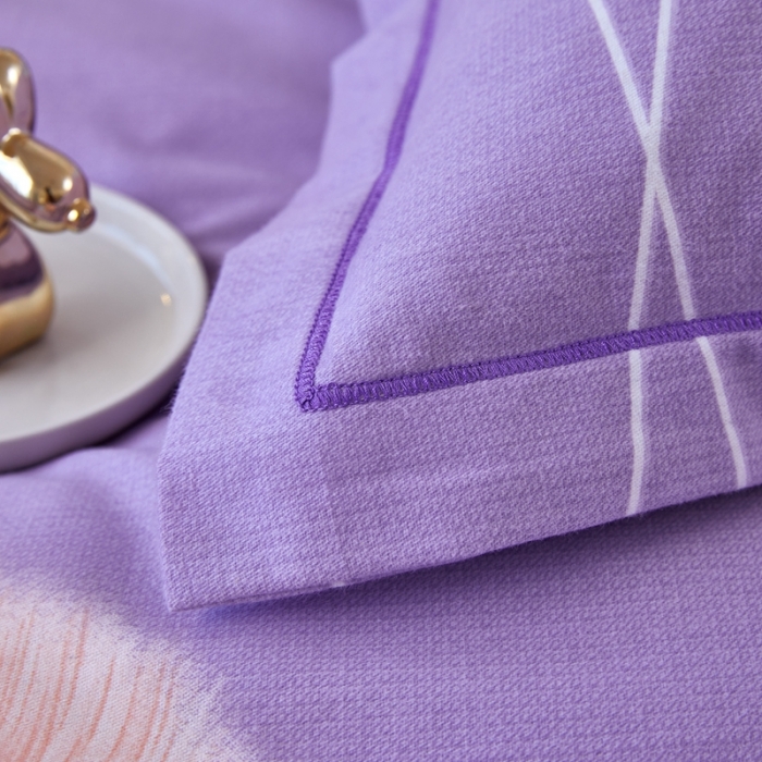 91家纺网 家纺一手货源 找家纺 杜先生 2023新款全棉加厚磨毛系列四件套夏日风情-紫