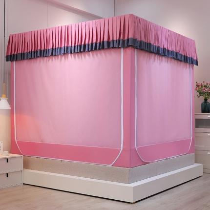 91家纺网 家纺一手货源 找家纺 薇梦蚊帐 2022新款床帘坐床蚊帐-莫语 莫语-深粉