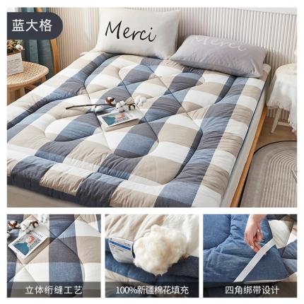 91家纺网 家纺一手货源 找家纺 （总）鑫棉坊（有检测报告）2022新款色织水洗棉棉花床垫