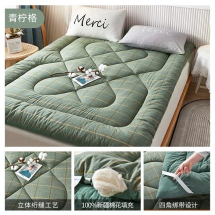 91家纺网 家纺一手货源 找家纺 （总）鑫棉坊（有检测报告）2022新款色织水洗棉棉花床垫