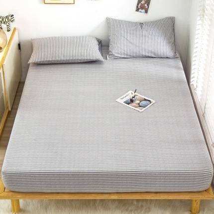 91家纺网 家纺一手货源 找家纺 曼璐 2025新款105克无印风加厚床笠 白蓝条