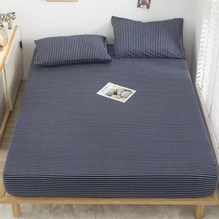 91家纺网 家纺一手货源 找家纺 曼璐 2025新款105克无印风加厚床笠 黑白条