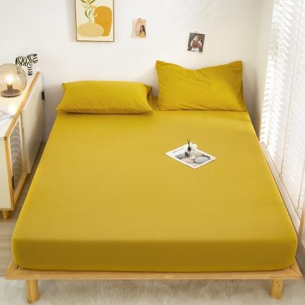 91家纺网 家纺一手货源 找家纺 曼璐 2025新款105克无印风加厚床笠 姜黄