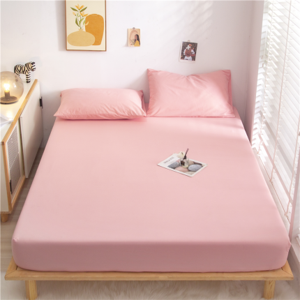 91家纺网 家纺一手货源 找家纺 曼璐 2025新款105克无印风加厚床笠 蜜粉