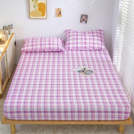 91家纺网 家纺一手货源 找家纺 曼璐 2025新款105克无印风加厚床笠 葡萄格