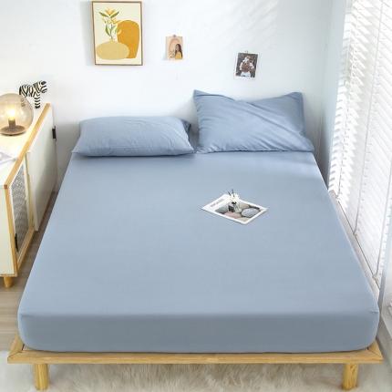 91家纺网 家纺一手货源 找家纺 曼璐 2025新款105克无印风加厚床笠 月光雾蓝