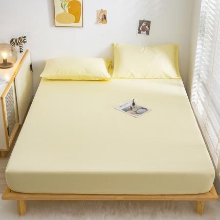 91家纺网 家纺一手货源 找家纺 曼璐 2025新款105克无印风加厚床笠 芝士黄