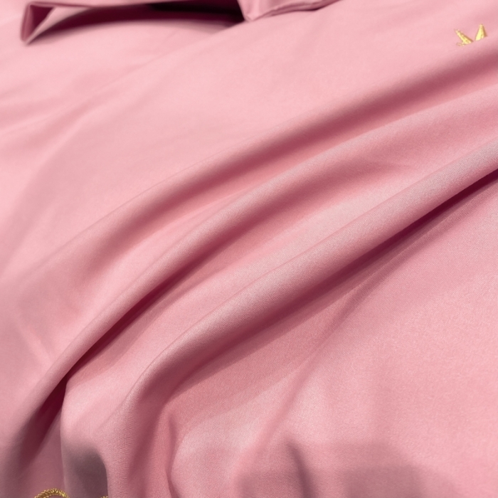 91家纺网 家纺一手货源 找家纺 靓生活2022新款磨毛刺绣四件套轻奢风 伯尔曼-贝壳粉