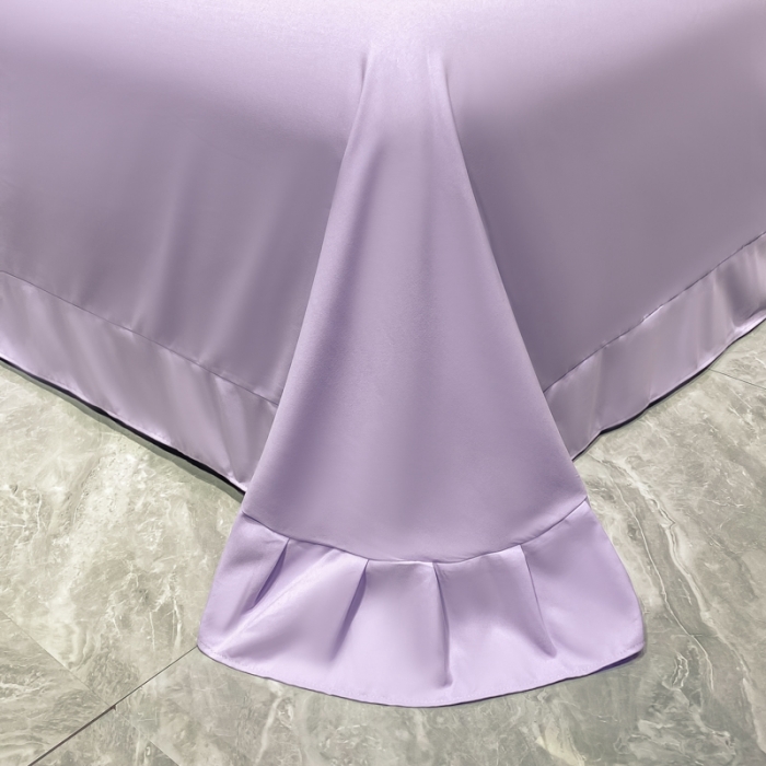 91家纺网 家纺一手货源 找家纺 靓生活2022新款磨毛刺绣四件套轻奢风 伯尔曼-冰玫紫