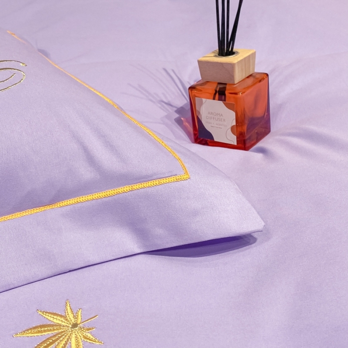 91家纺网 家纺一手货源 找家纺 靓生活2022新款磨毛刺绣四件套轻奢风 伯尔曼-冰玫紫