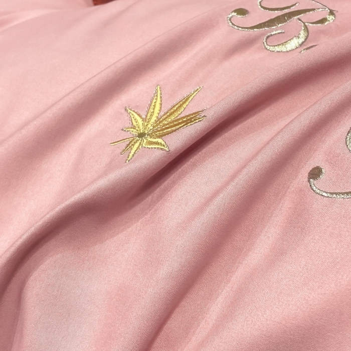 91家纺网 家纺一手货源 找家纺 靓生活2022新款磨毛刺绣四件套轻奢风 伯尔曼-贵妃粉