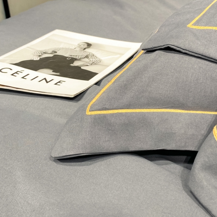 91家纺网 家纺一手货源 找家纺 靓生活2022新款磨毛刺绣四件套轻奢风 伯尔曼-爵士灰