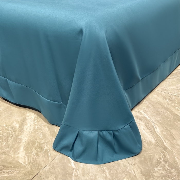 91家纺网 家纺一手货源 找家纺 靓生活2022新款磨毛刺绣四件套轻奢风 伯尔曼-琉璃蓝