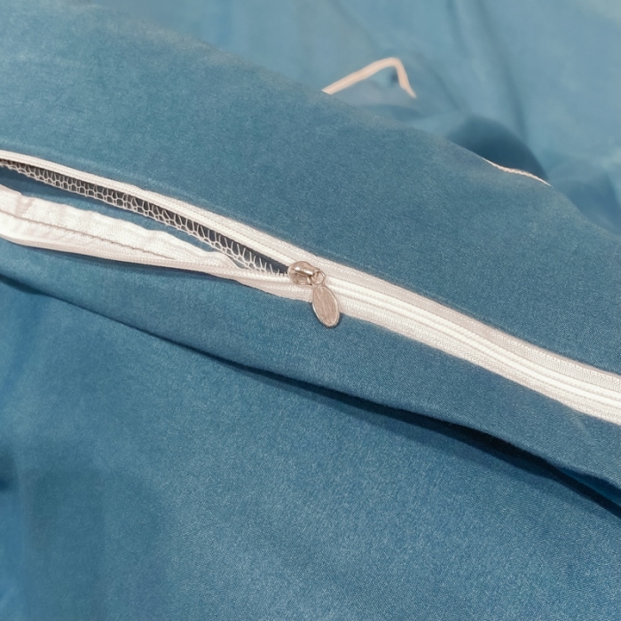 91家纺网 家纺一手货源 找家纺 靓生活2022新款磨毛刺绣四件套轻奢风 伯尔曼-琉璃蓝