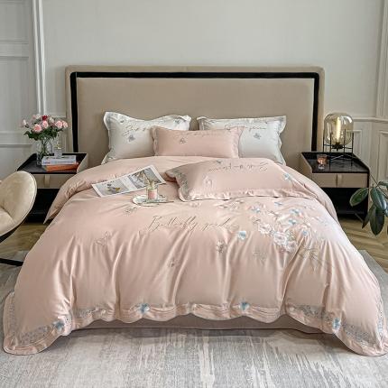 91家纺网 家纺一手货源 找家纺 (总) 理想家 2022新款13372全棉刺绣四件套-手捧花