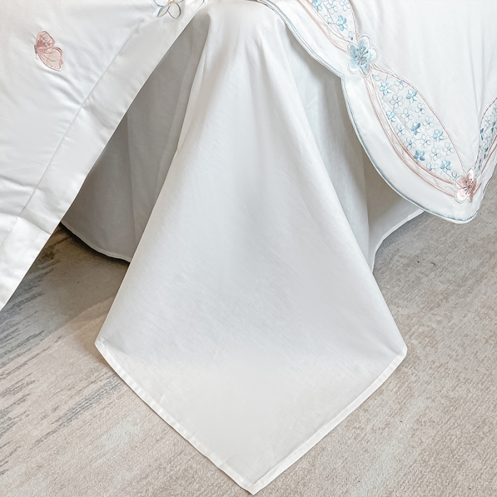 91家纺网 家纺一手货源 找家纺 理想家 2022新款13372全棉刺绣四件套-手捧花 白