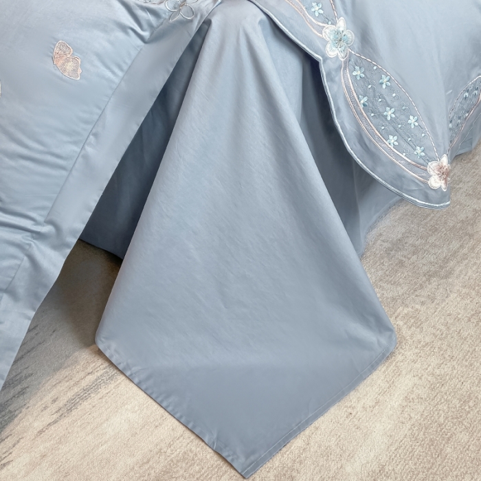 91家纺网 家纺一手货源 找家纺 理想家 2022新款13372全棉刺绣四件套-手捧花 蓝