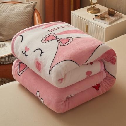 雅萱-云貂绒毛毯法莱绒毛毯珊瑚绒毛毯羊羔绒毛毯 大白兔