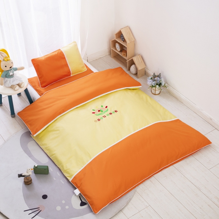 91家纺网 家纺一手货源 找家纺 总 乐秀 2022新款绣花款40支全棉幼儿园被子三件套六件套