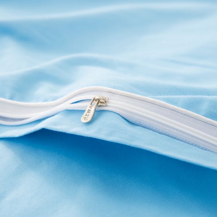 91家纺网 家纺一手货源 找家纺 乐秀22新款绣花款40支全棉幼儿园被子三件套六件套 双拼-蓝