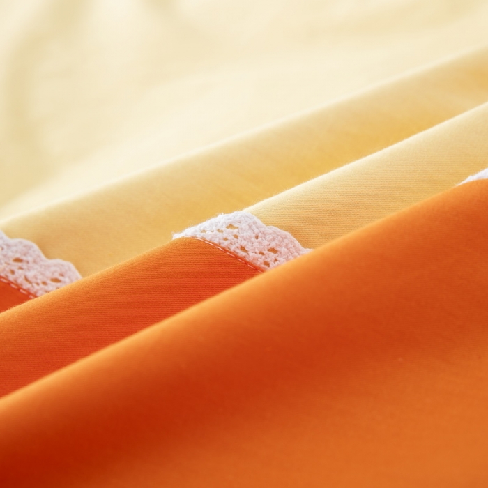 91家纺网 家纺一手货源 找家纺 乐秀22新款绣花款40支全棉幼儿园被子三件套六件套 三拼-橙