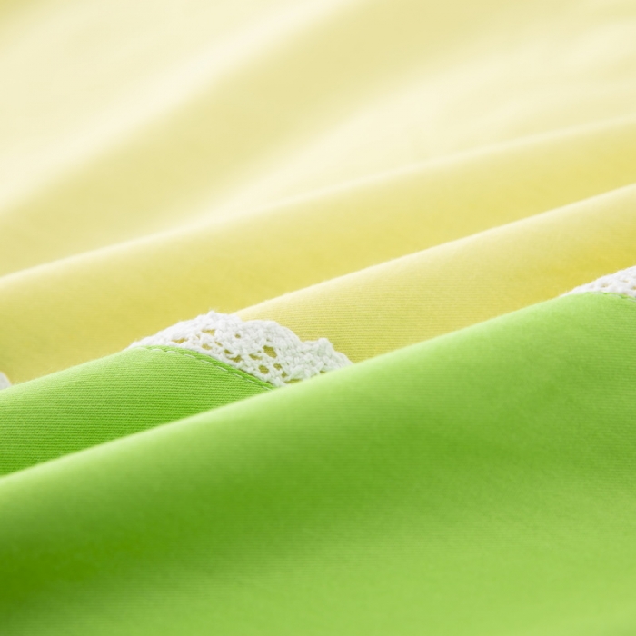 91家纺网 家纺一手货源 找家纺 乐秀22新款绣花款40支全棉幼儿园被子三件套六件套三拼-果绿