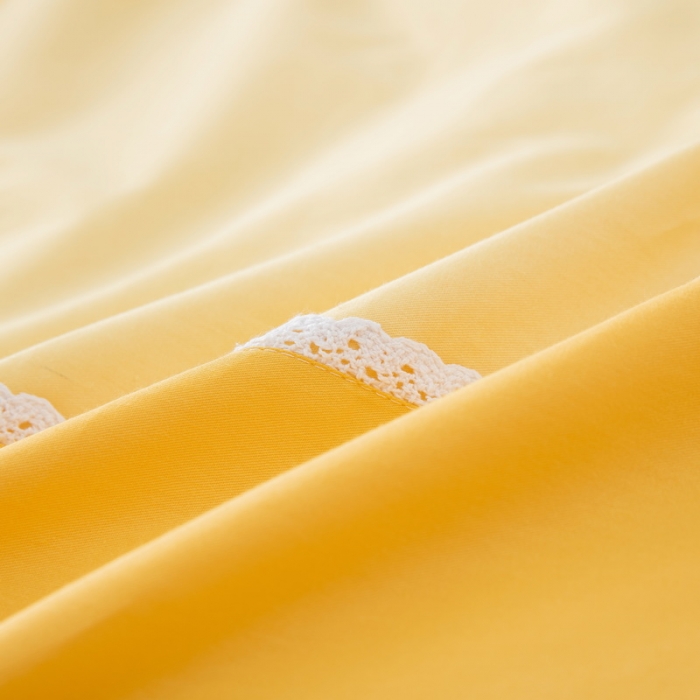 91家纺网 家纺一手货源 找家纺 乐秀22新款绣花款40支全棉幼儿园被子三件套六件套 三拼-黄