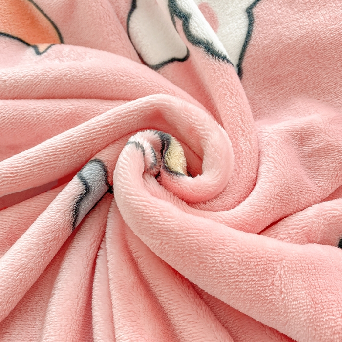 91家纺网 家纺一手货源 找家纺 慕尚家纺 2022新款300g雪绒绒牛奶毛毯 快乐小兔