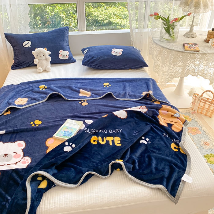 91家纺网 家纺一手货源 找家纺 慕尚家纺 2022新款300g雪绒绒牛奶毛毯 淘气熊