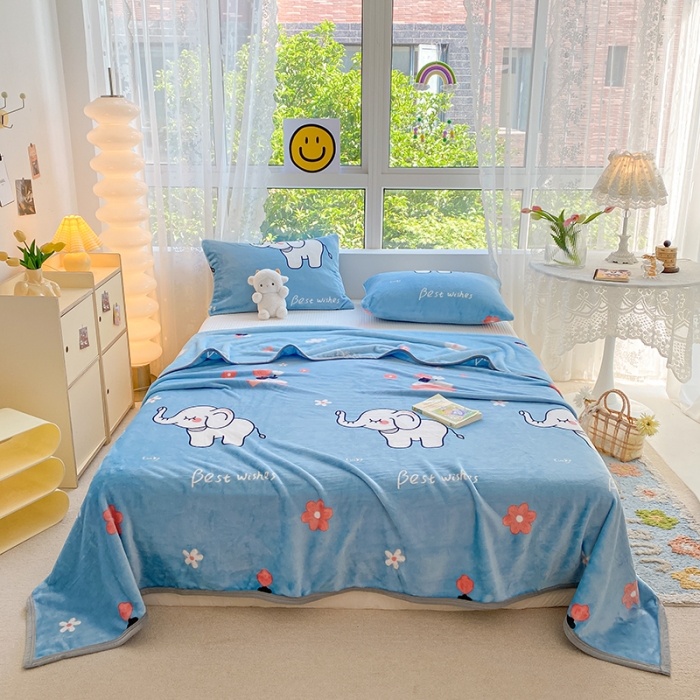 91家纺网 家纺一手货源 找家纺 慕尚家纺 2022新款300g雪绒绒牛奶毛毯 小象