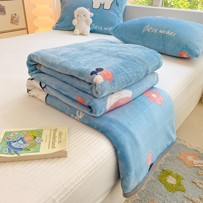 91家纺网 家纺一手货源 找家纺 慕尚家纺 2022新款300g雪绒绒牛奶毛毯 小象