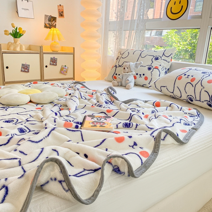 91家纺网 家纺一手货源 找家纺 慕尚家纺 2022新款300g雪绒绒牛奶毛毯 小熊宝