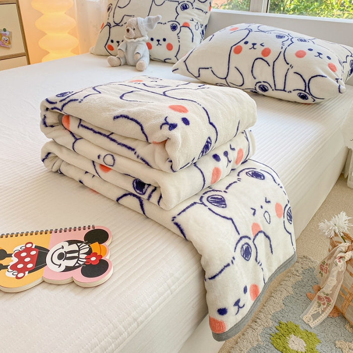 91家纺网 家纺一手货源 找家纺 慕尚家纺 2022新款300g雪绒绒牛奶毛毯 小熊宝