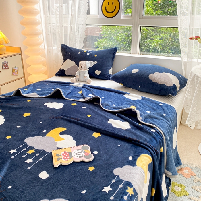 91家纺网 家纺一手货源 找家纺 慕尚家纺 2022新款300g雪绒绒牛奶毛毯 星云