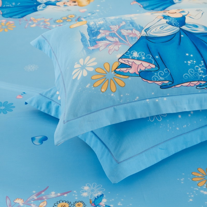 91家纺网 家纺一手货源 找家纺 金纱玉纺2022新款全棉生态大版磨毛四件套 冰雪公主