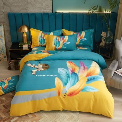 金纱玉纺2022新款全棉生态大版磨毛四件套 法式风情-绿