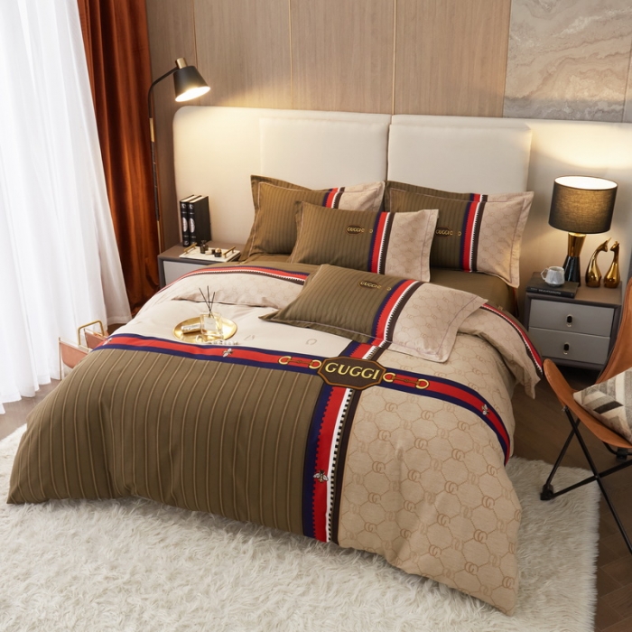 91家纺网 家纺一手货源 找家纺 金纱玉纺2022新款全棉生态大版磨毛四件套 金粉世家