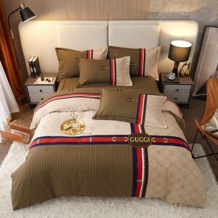 金纱玉纺2022新款全棉生态大版磨毛四件套 金粉世家