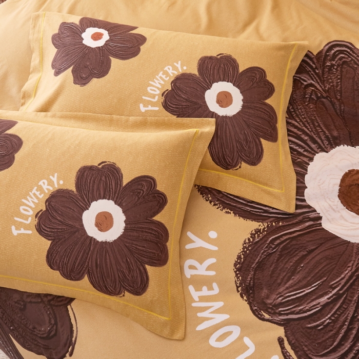 91家纺网 家纺一手货源 找家纺 金纱玉纺2022新款全棉生态大版磨毛四件套 颜悦