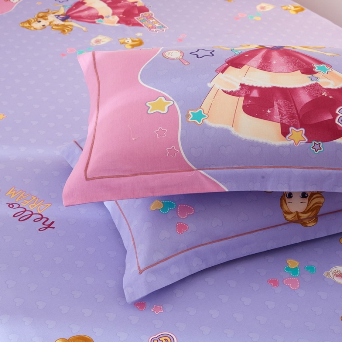 91家纺网 家纺一手货源 找家纺 金纱玉纺2022新款全棉生态大版磨毛四件套 阳光公主