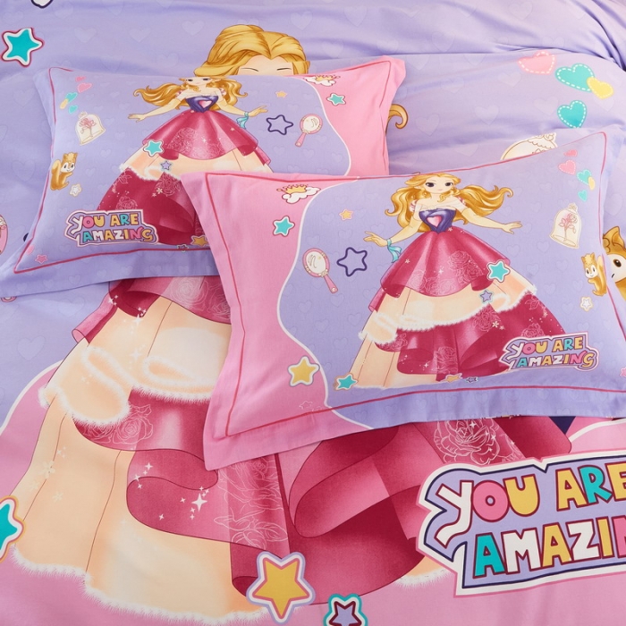 91家纺网 家纺一手货源 找家纺 金纱玉纺2022新款全棉生态大版磨毛四件套 阳光公主