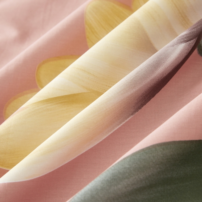 91家纺网 家纺一手货源 找家纺 金纱玉纺2022新款全棉生态大版磨毛四件套薇漫-粉