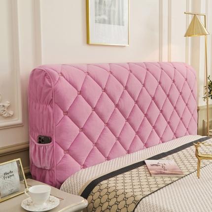 91家纺网 家纺一手货源 找家纺 总情恒家纺2025新款防撞加厚夹棉刺绣绗缝全包床头罩大靠背靠垫-双C款