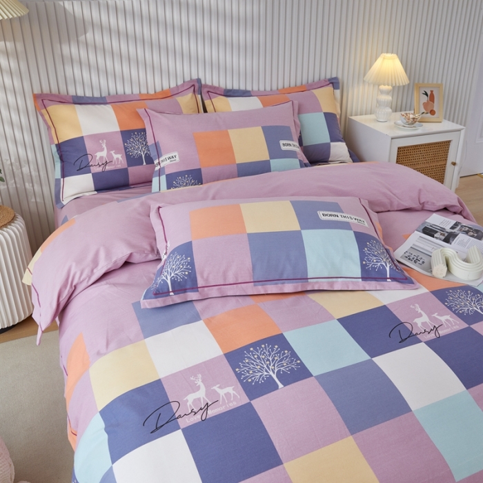 91家纺网 家纺一手货源 找家纺 杜先生 2023新款全棉加厚磨毛系列单被套鹿角小镇-豆沙