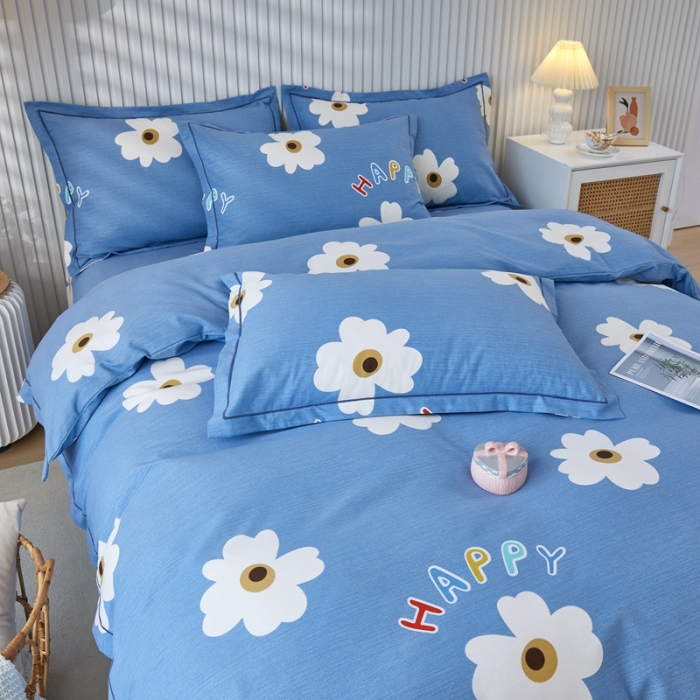 91家纺网 家纺一手货源 找家纺 杜先生 2023新款全棉加厚磨毛系列单被套浅浅花漾-蓝