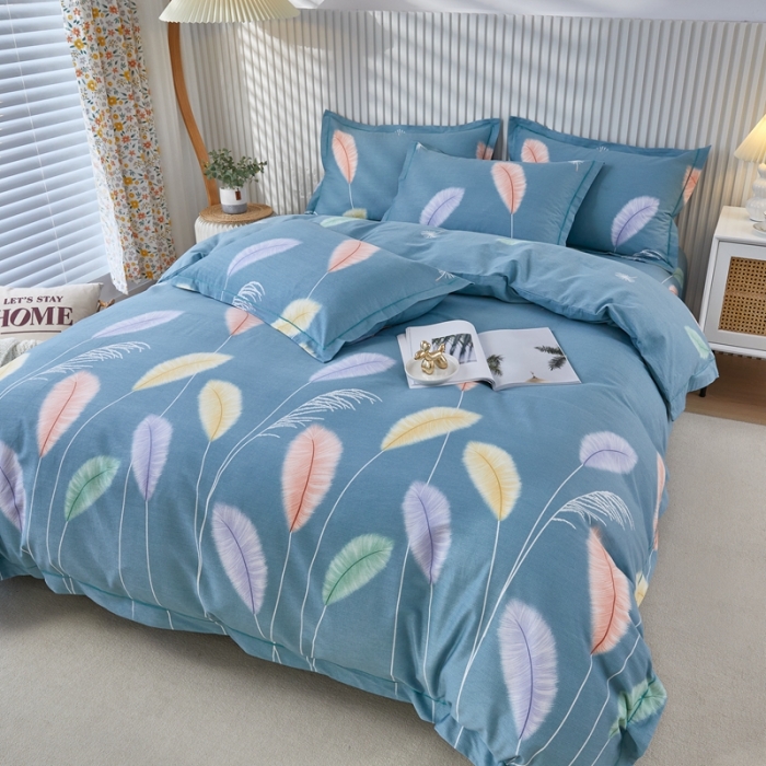 91家纺网 家纺一手货源 找家纺 杜先生 2023新款全棉加厚磨毛系列单被套夏日风情-绿