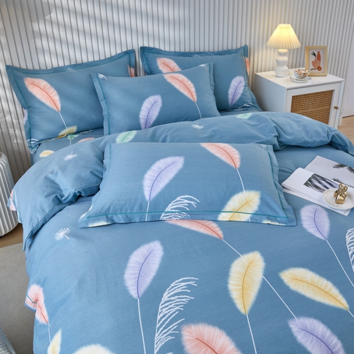 91家纺网 家纺一手货源 找家纺 杜先生 2023新款全棉加厚磨毛系列单被套夏日风情-绿