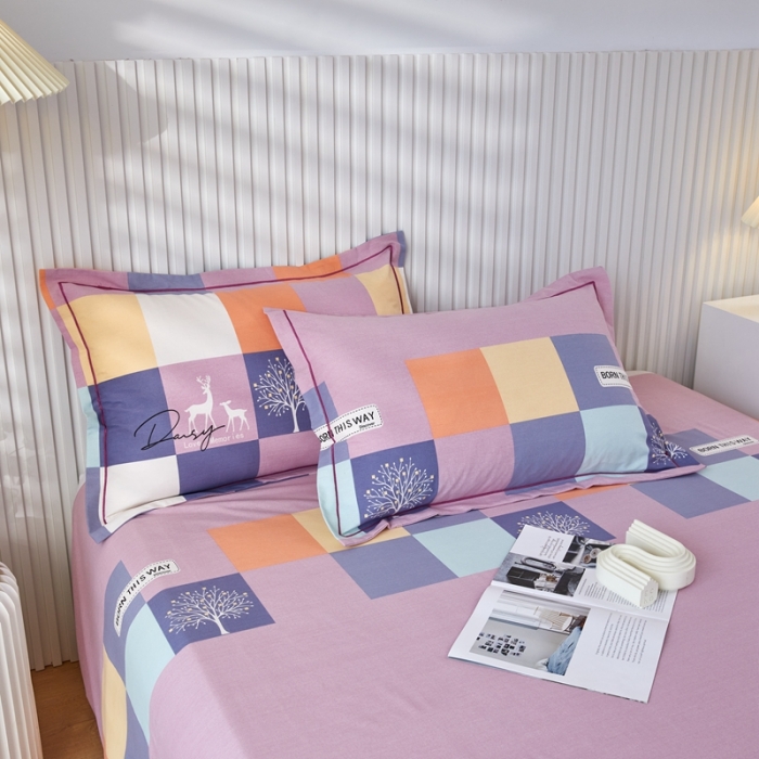 91家纺网 家纺一手货源 找家纺 杜先生新款全棉加厚喷气活性磨毛系列单枕套一对鹿角小镇豆沙