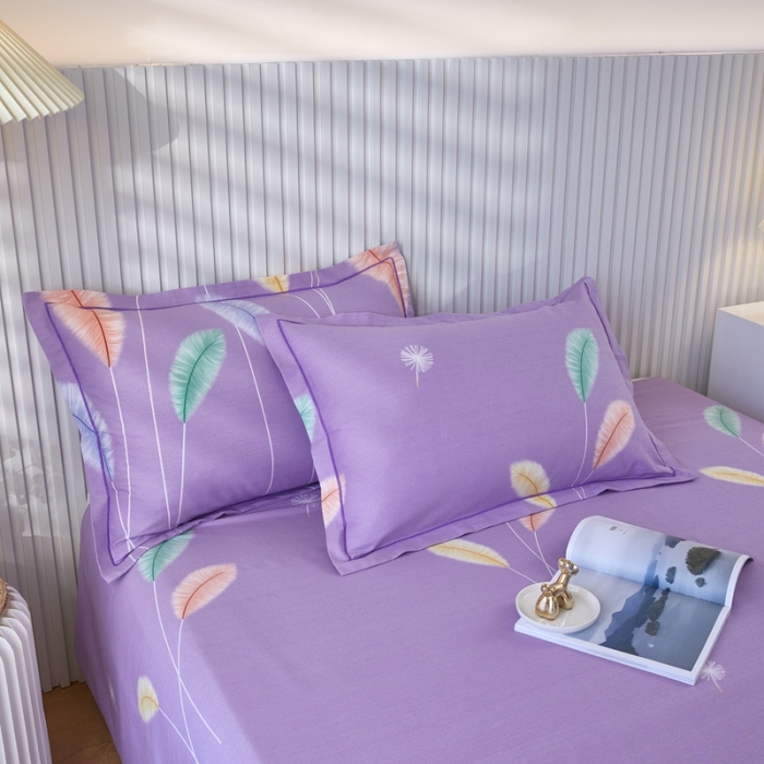 91家纺网 家纺一手货源 找家纺 杜先生新款全棉加厚喷气活性磨毛系列单枕套一对夏日风情-紫